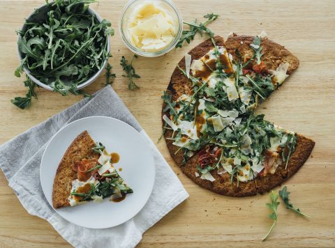 Crispy Prosciutto Flatbread with Balsamic Drizzle
