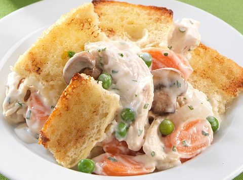 Chicken Pot Pie with Bread Topping