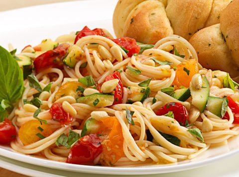 Roasted Cherry Tomatoes with Spaghetti